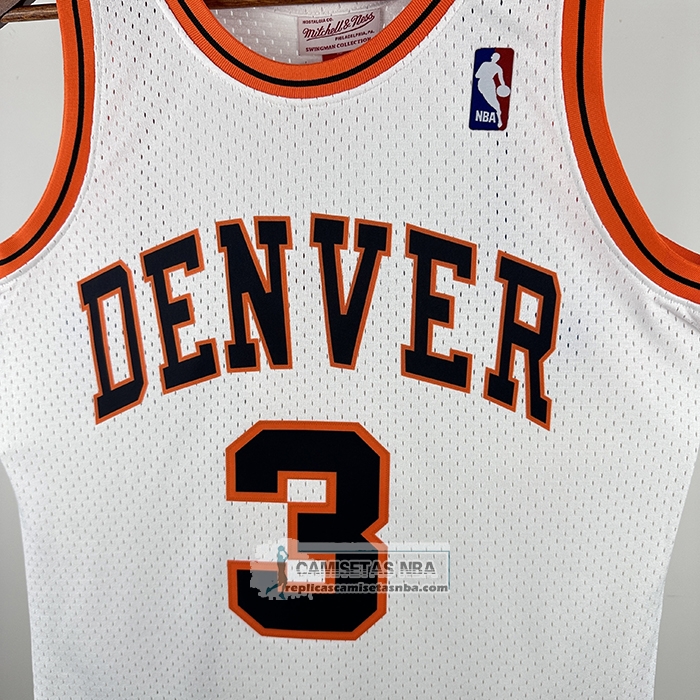 Camiseta Denver Nuggets Allen Iverson NO 3 Mitchell & Ness 2006-07 Blanco1